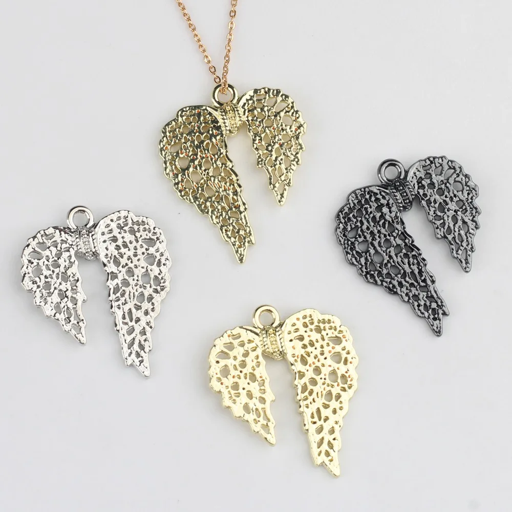 10P/L Simple Alloy Devil Wing Charm Pendant DIY Bracelet Necklace Earring Jewelry Accessories Minimalist Craft Making Supplies