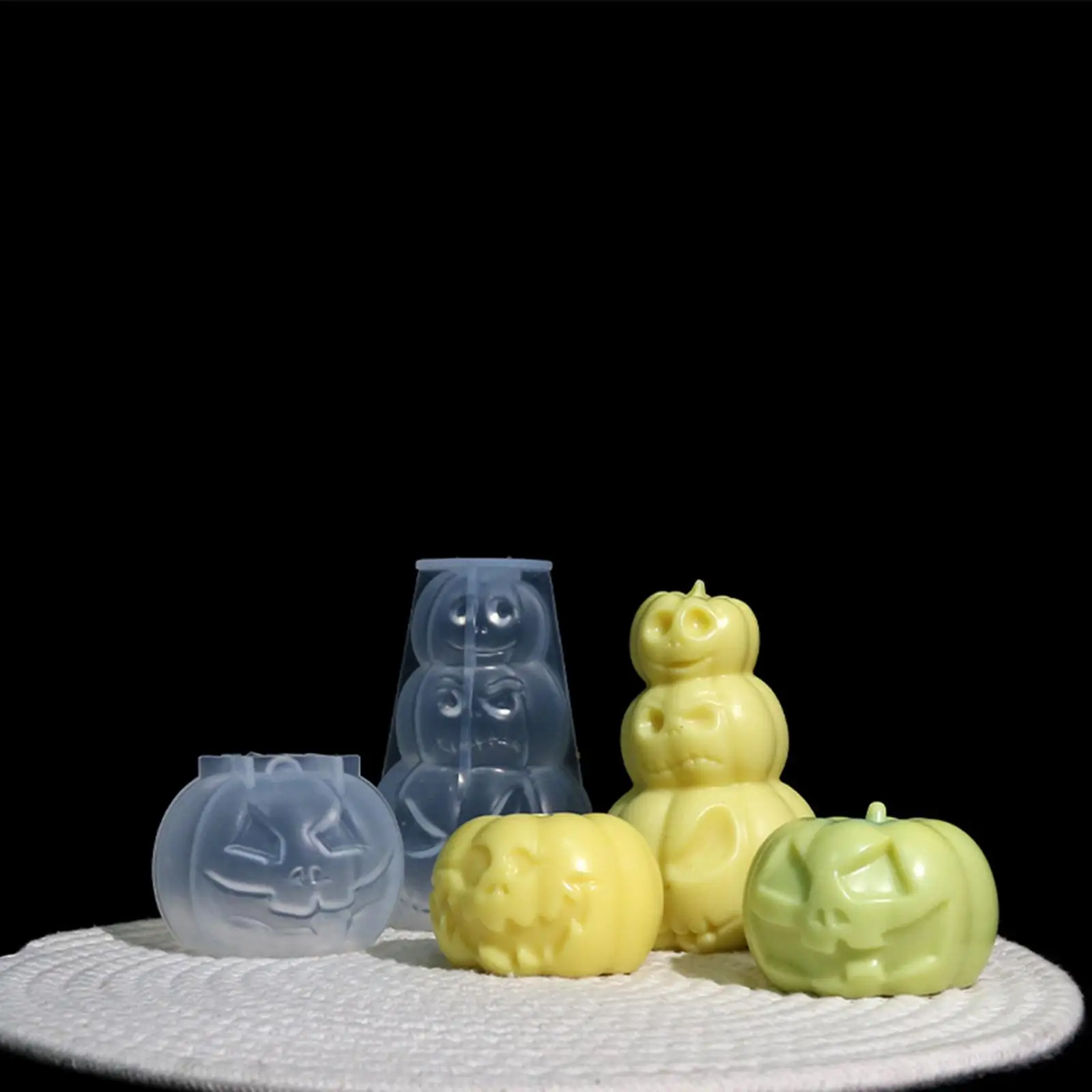 Candle Making Silicone Model Professional Handmade Flexible Halloween Pumpkin Candle Making for Halloween Table Centerpieces