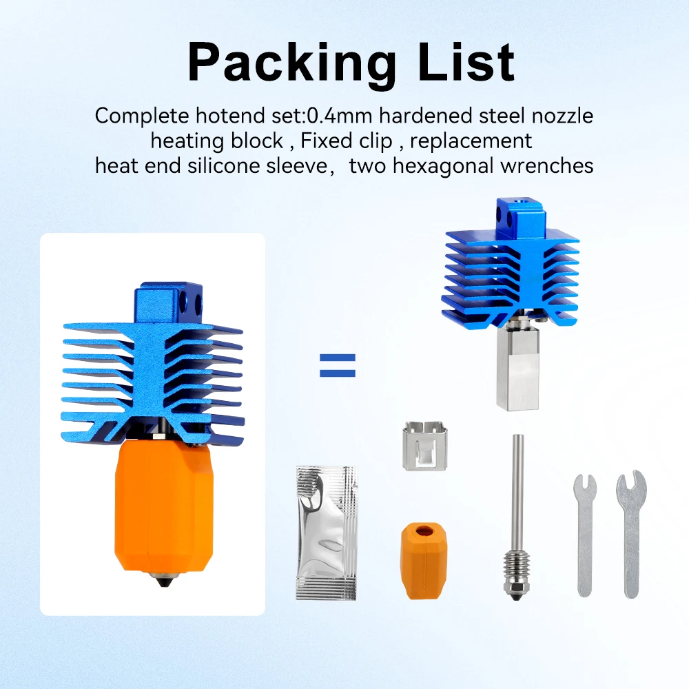 TZ5.0 Hotend-Kit für Bambu Lab P1P/P1S, einteilige Bimetall-Härtestahldüse, Hotend 0,4 mm für Bambulab X1/X1C 3D-Druckerteil – Detail 12
