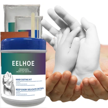ชุดทำมือปูนปลาสเตอร์ทำมือ3D ขนาดเล็กชุดโมเดลของที่ระลึกการเจริญเติบโตของทารกชุดหล่อมือของตกแต่งงานแต่งงานคู่