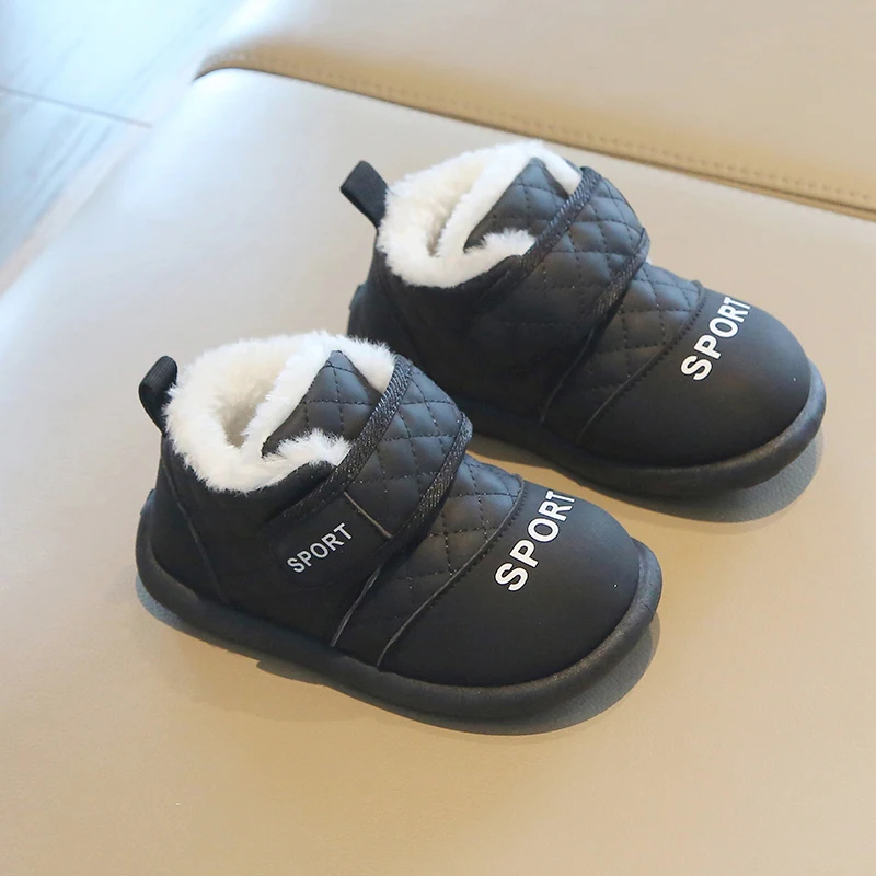 Winter Baby Boy Girl Snow Boots Children Outdoor Warm Plush Cotton Boots Toddler Soft-sole Non-slip Comfortable Cold Proof Shoes