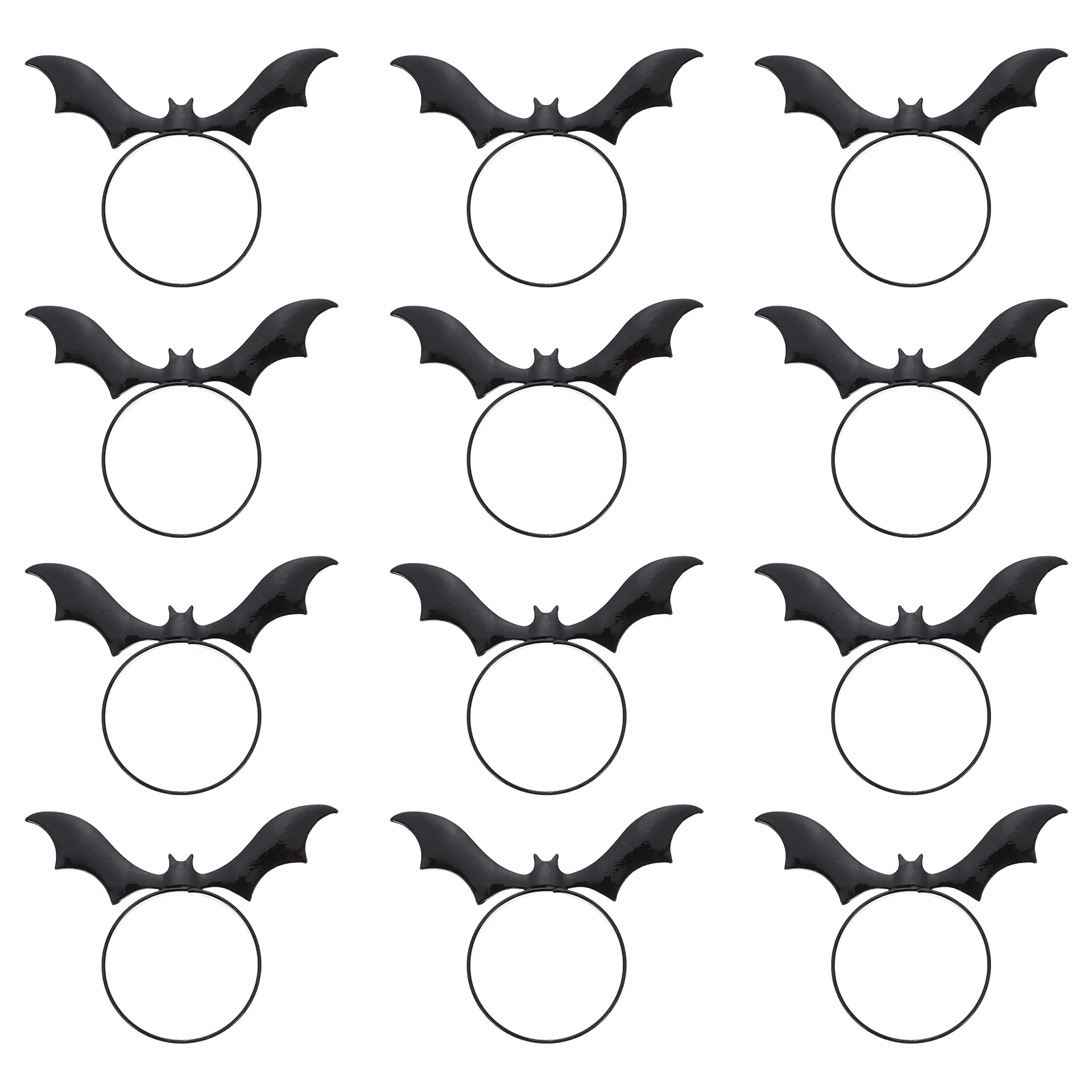 

12 Pcs Bat Napkin Ring Rings Black Dinner Table Holder Iron Holders Banquet Decor Tissue