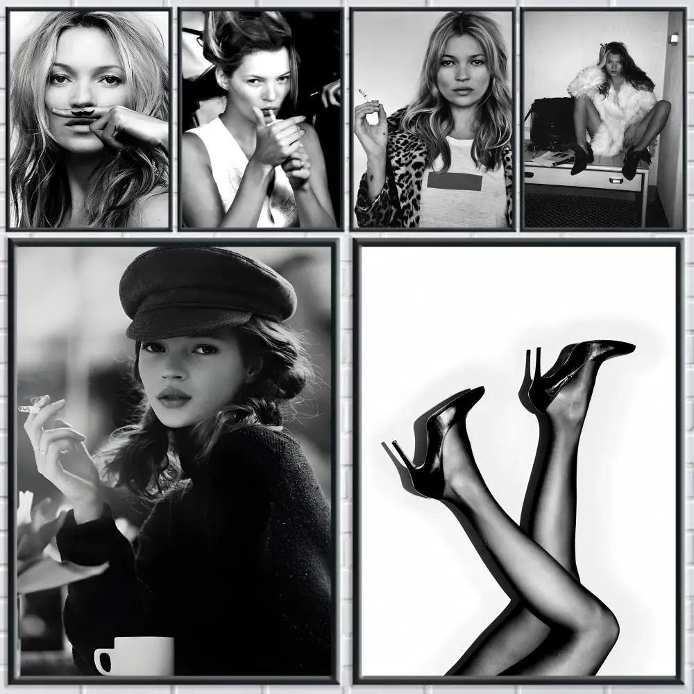 Model K-Kate Moss Poster Home Living Bed Room Bar Hallway Sticky Wall Printing Waterproof Aesthetic Decor