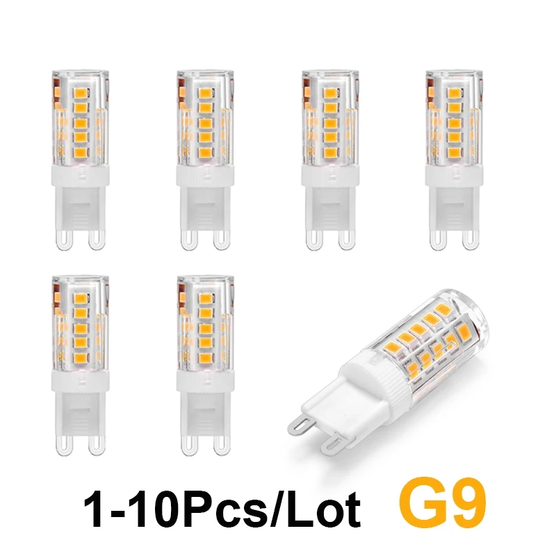 

1-10pcs LED corn lamp G9 AC220V 3W super bright warm white light without strobe suitable for chandelier crystal lamp