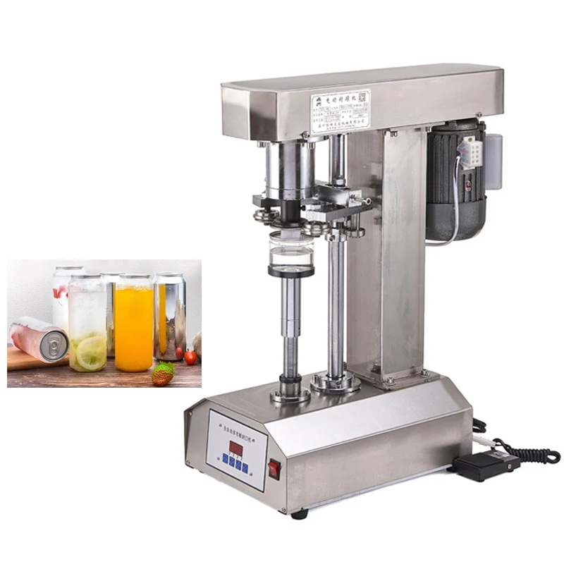 

Stainless Steel Desktop Semi Automatic Easy Open PET Tin Pop Can Seamer Capping Sealing Machine