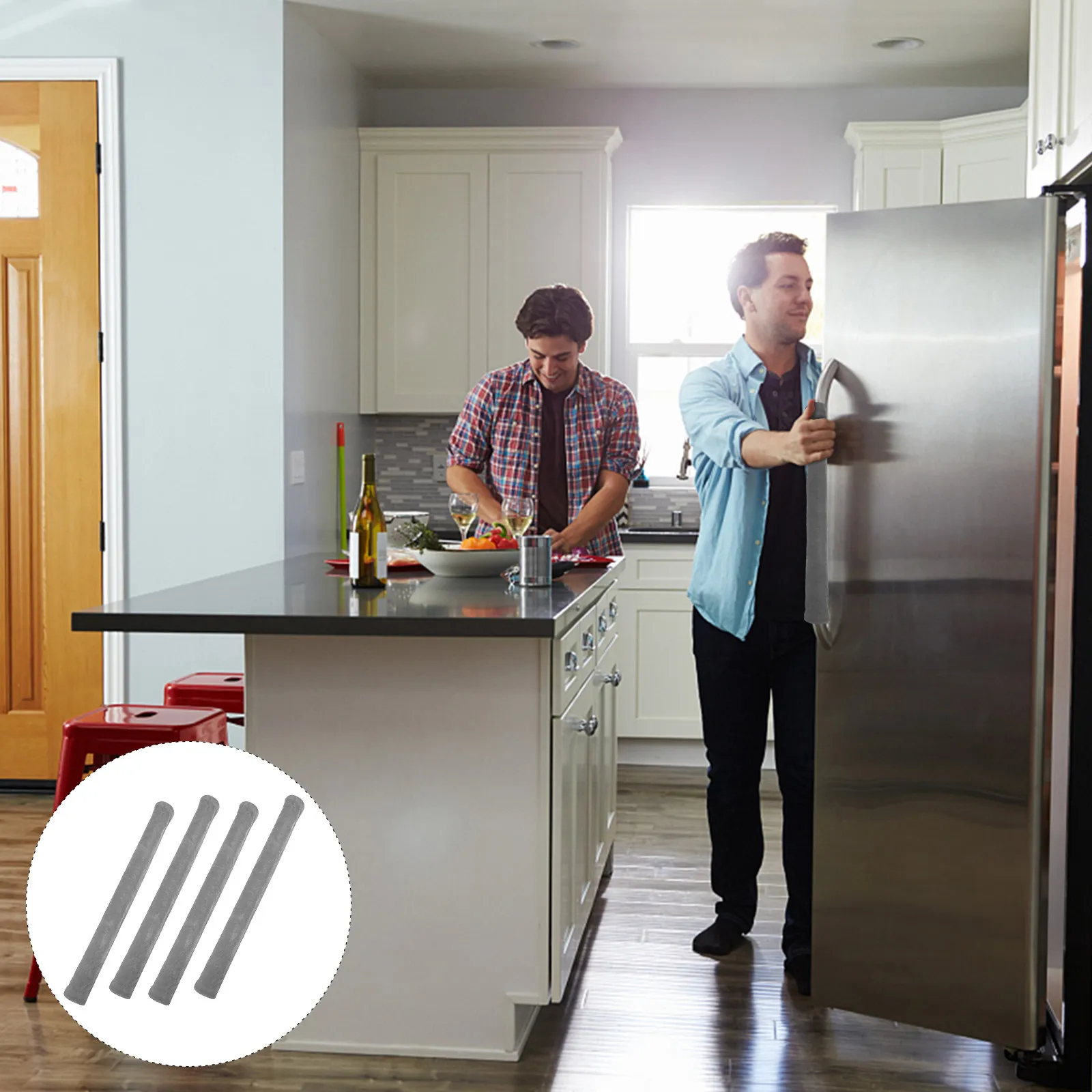 

Набор из 4 защитных чехлов для ручек холодильника, духовки, микроволновки, кухонной техники от отпечатков пальцев и жирных пятен