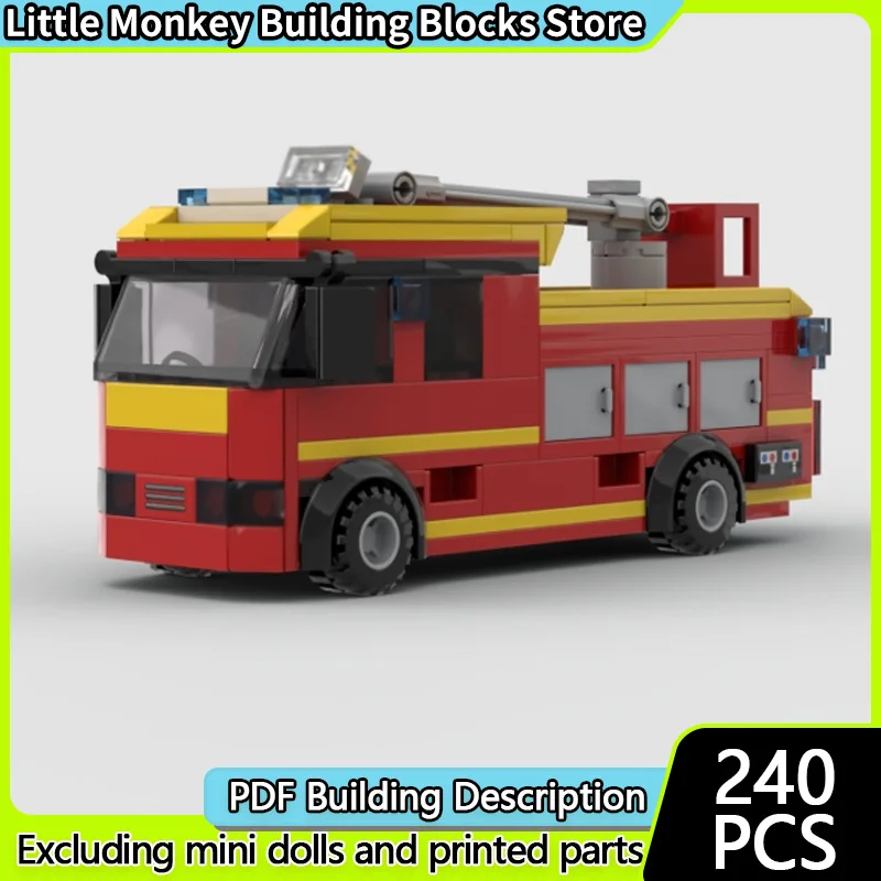 

Urban Rescue Vehicles Model MOC Building Bricks Fire Platform Truck Modular Technology Children Holiday Gifts Assemble Toys Suit