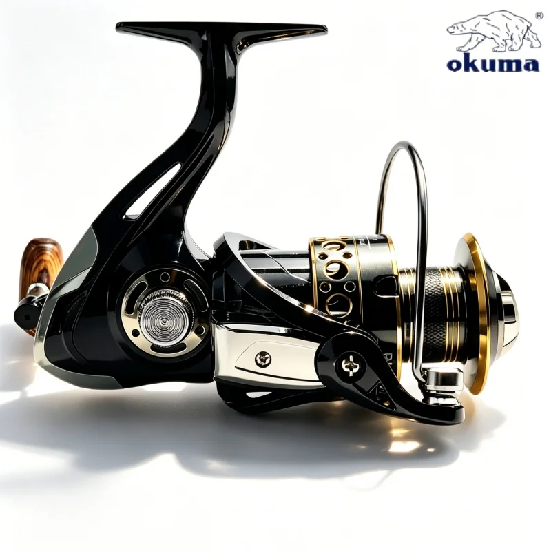 OKUMA-Carrete giratorio, carrete de pesca metalultra ligero, herramienta de pesca, rueda de pesca, fuerza de frenado máxima 18KG,2025