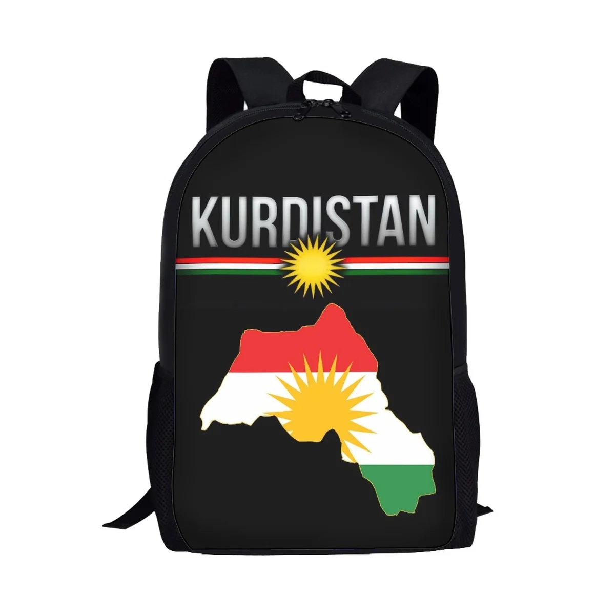 Mochila escolar con estampado de bandera del Kurdistán para niños y niñas, mochila escolar informal, bolsa de libros para niños de primaria, hermosa mochila