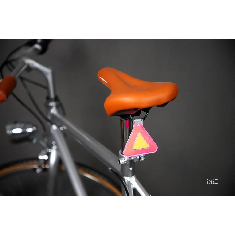 Sichtbarkeit bei Nachtfahrten Sicherheitswarn-Dreieck-Anhänger Multifunktionales Elastisches Reflektierendes Fahrrad-Dreieck-Schild Fahrradsattel – Detail 19