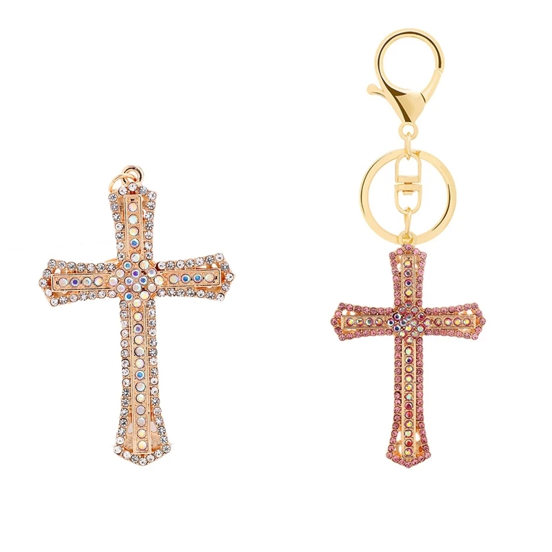 for Cross Crystal Keychain Keyring Jesus Christian Catholic for Rhinestone for K Drop shipping