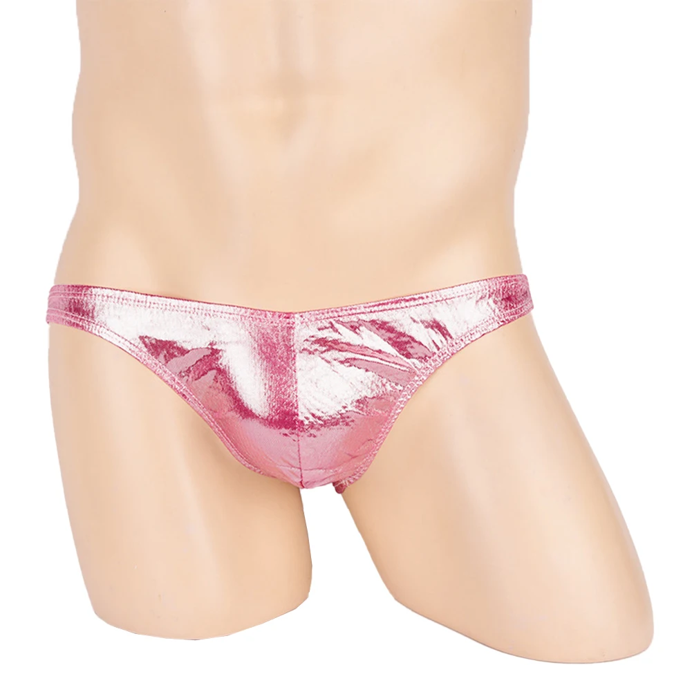 رجل مثير نظرة الرطب لامعة ملخصات منخفضة الخصر سلسلة الملابس الداخلية سلس ثونغ الملابس الداخلية كلوبوير بيني الانتفاخ الحقيبة السروال