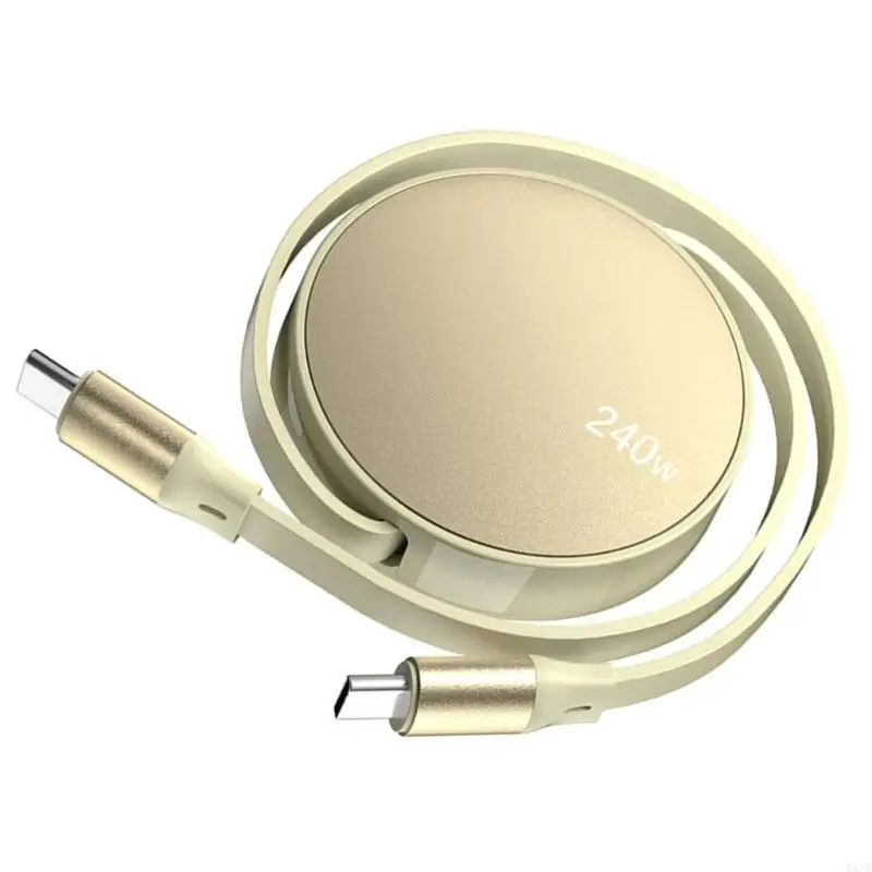 كابل من النوع C، USB C قابل للسحب إلى USB C DataSync وسلك شحن PD240W 100 سم