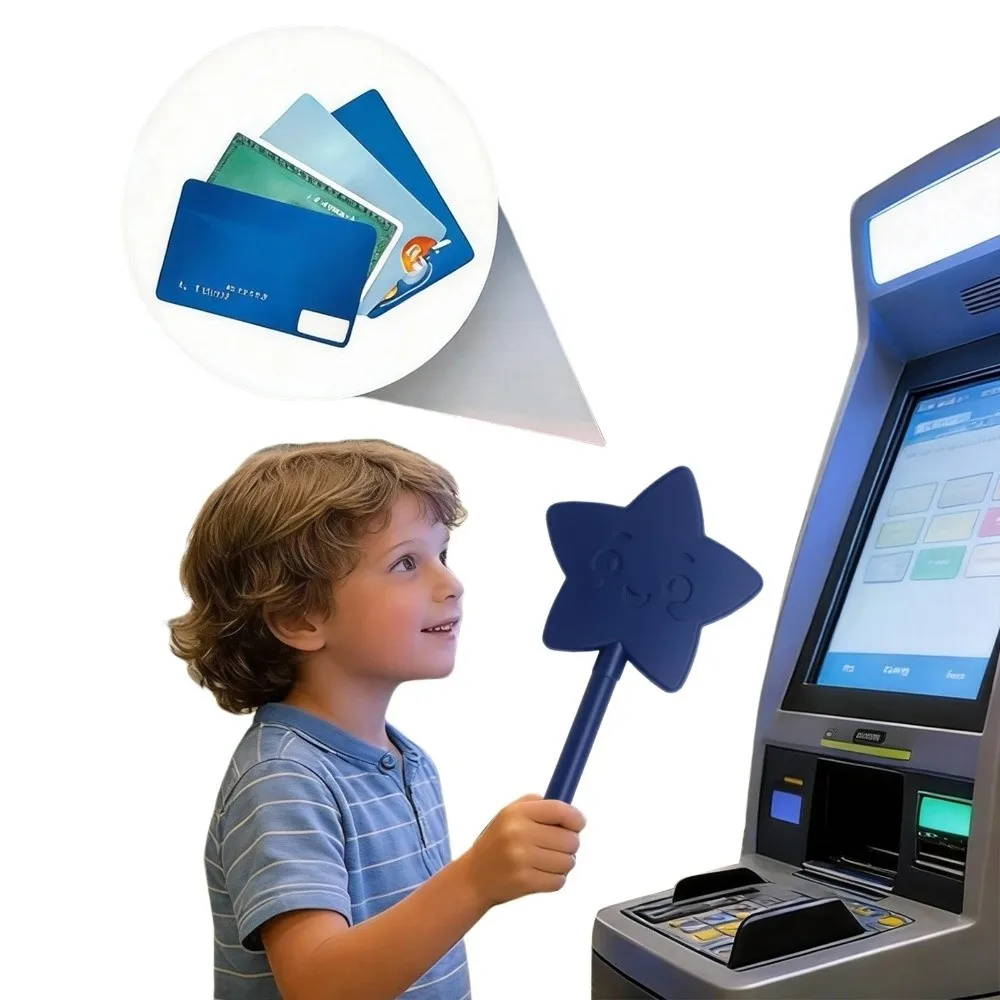 Portable Wand Tap To Pay Snowflake Magic Wand 3D Printed Tap-to-Pay Credit Card Holder Star Contactless Payment Card Holder