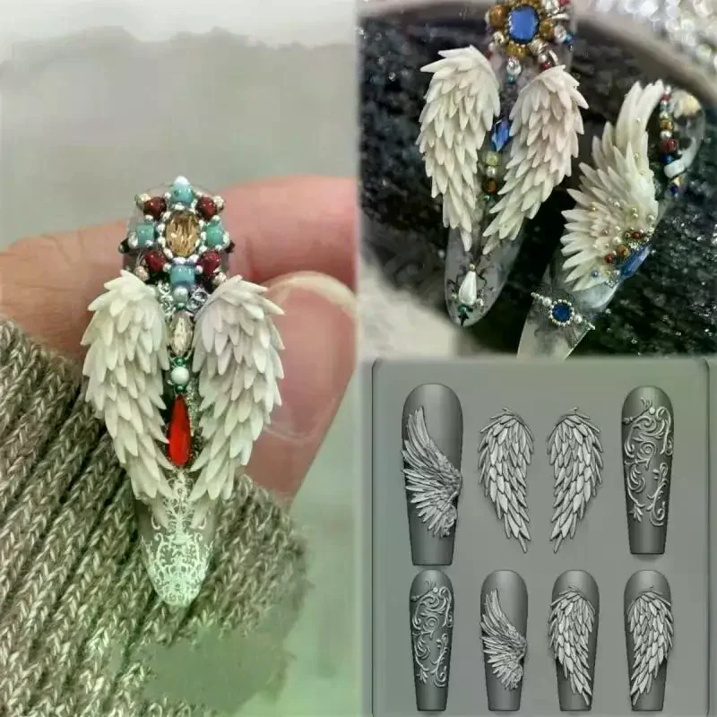 แม่พิมพ์ซิลิโคน 3 มิติ สำหรับทำเล็บลายดอกไม้ โบว์ ผีเสื้อ แบบใส สำหรับตกแต่งเล็บ DIY แผ่นปั๊มลายเล็บ อุปกรณ์ทำเล็บ