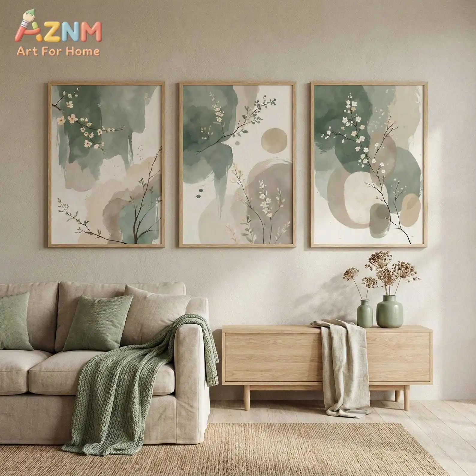 1pc/3pcs Posters&Prints Wall Art Neutral Botanical Prints Sage Green Minimal Decor Printable Wall Artcanvas Painting