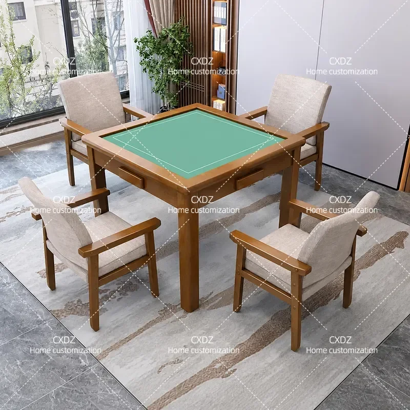 Solid Wood Egg Table Simple Household Poker Mahjong Chess Card Game Square Table for Living Room