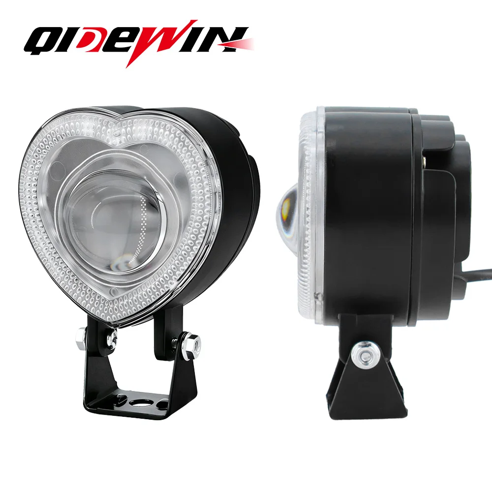 

1/2PCS 12-60V Motorcycle LED Spotlight White Yellow Stobe with RGB Ring Fog Lamps for Car Trucks SUV UTV Headlight Driving Light