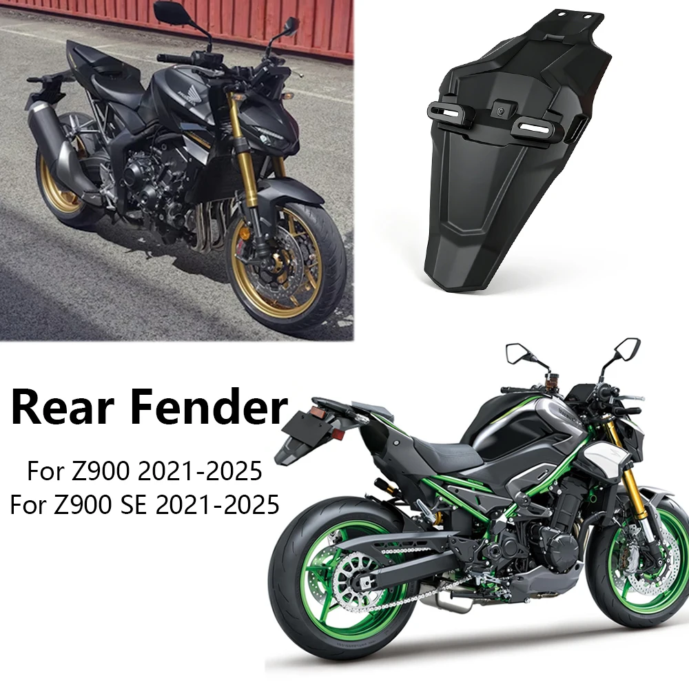 new-motorcycle-accessories-extended-rear-fender-mudguard-splash-dust-prevention-black-kits-for-kawasaki-z-900-z-900-se-2021-2025