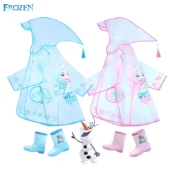 Frozen Princess Elsa cartoon cute children's cape raincoat creative kawaii waterproof transparent poncho rain gear wholesale