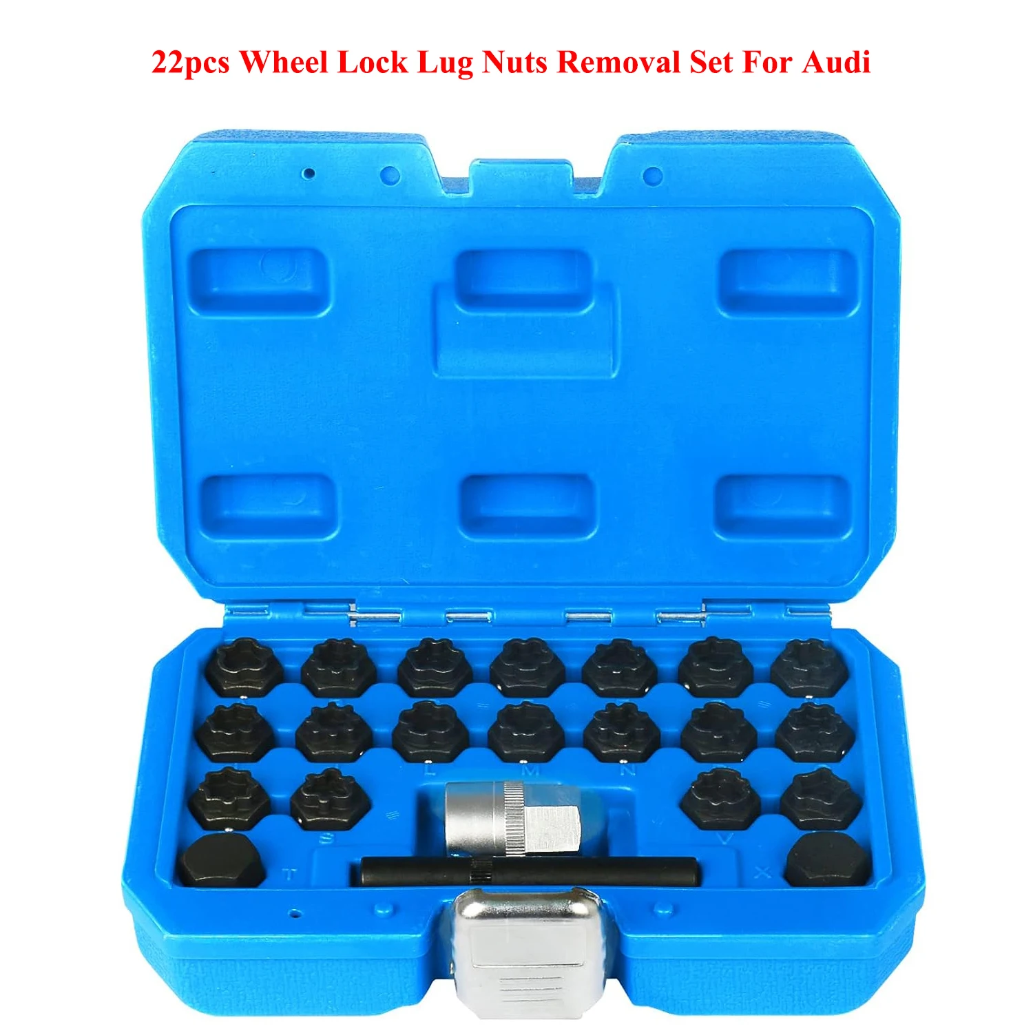 

22pcs Wheel Lock Lug Nuts Removal Set Automotive Wheel Anti-theft Screws Remover Socket Keys Remover Kit For Audi