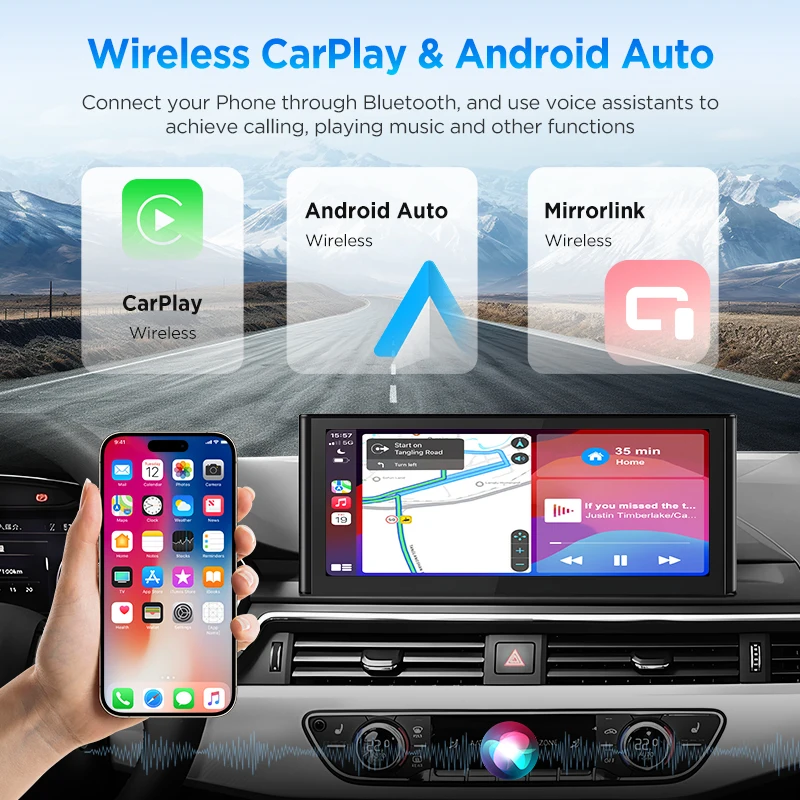 Junsun Qualcomm Snapdragon 668 inalámbrico CarPlay Andorid Auto Radio para Audi A4 B5 B9 A5 2017-2020 sistema inteligente estéreo 6