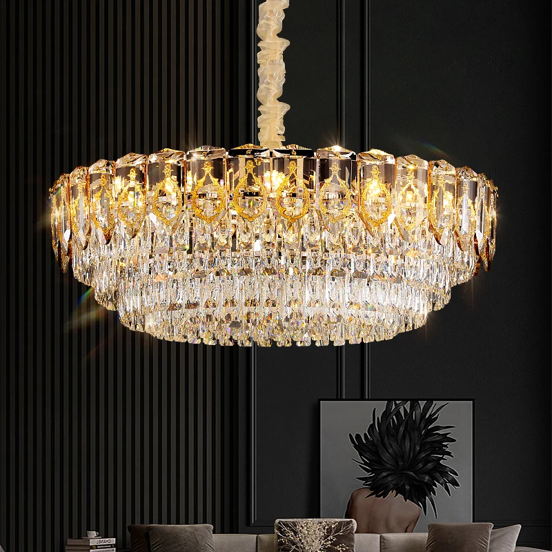 

Light Luxury Crystal Chandelier Atmospheric Living Room Lamp 2024 New Fashion Simple Luxury High-End Bedroom Diningroom Lighting