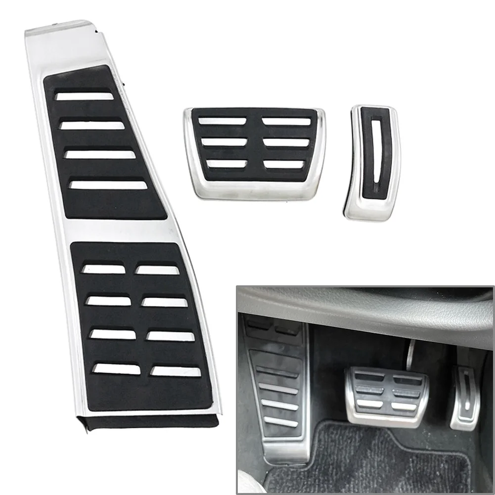 RHD Stainless Steel Foot Rest Brake Accelerator Pedals Cover For Audi A4 S4 A5 A6 A7 Q5