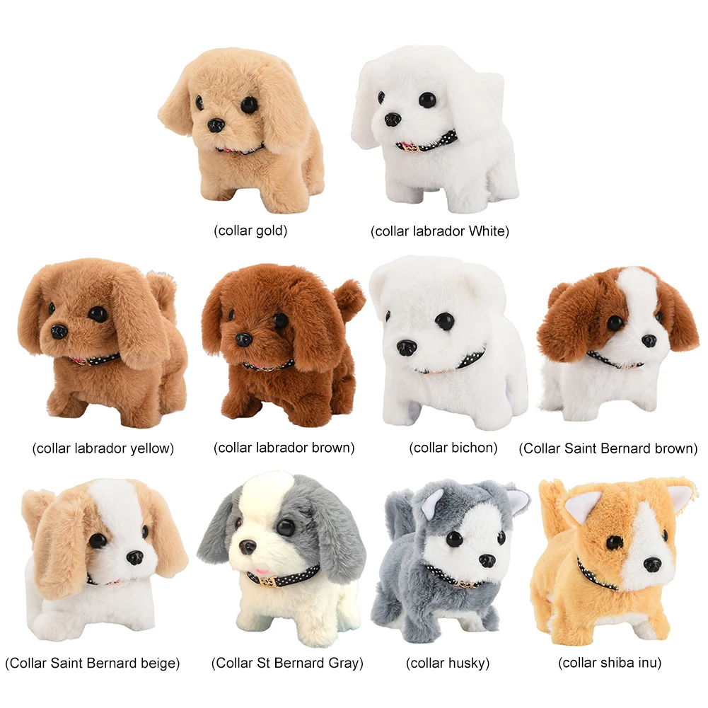 روبوت الكتروني الكلب لينة الفراء المشي نباح جرو هدايا خاصة الكلب ألعاب من نسيج مخملي بطارية تعمل بالطاقة للأطفال الطفل #4