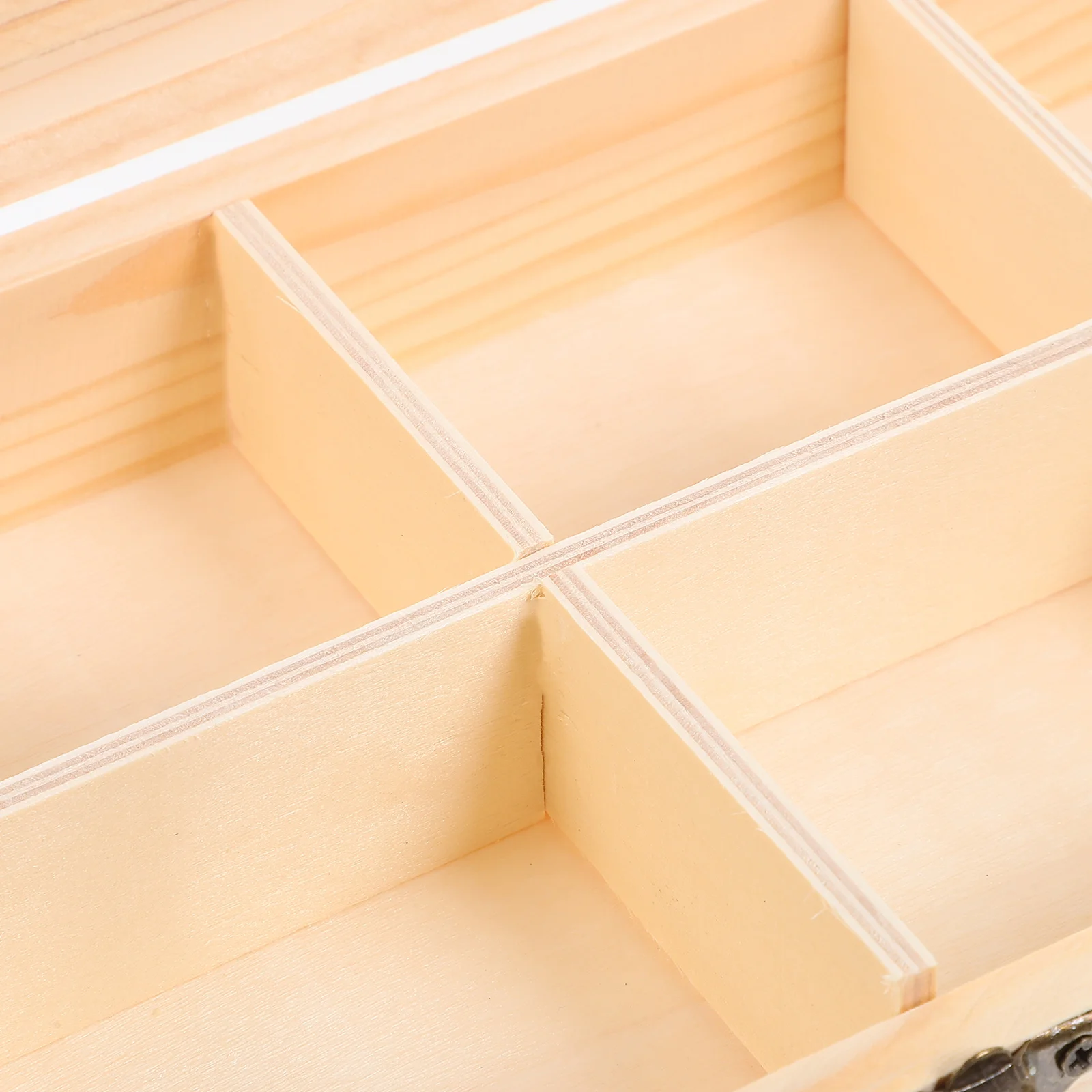 

Wooden Tea Bag Storage Box Compartment Case Jewelry Organizer Earring Bracelet Watch Ring Holder Transparent Lid Portable Home