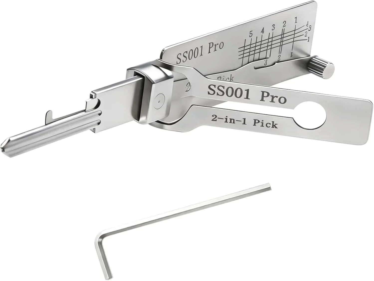 2-in-1 Edelstahl-Meisterschlüssel-Decoder S001 PRO für Zugangstüren und Verschiedene Schlossformen, Schlossöffner-Set – Detail 7