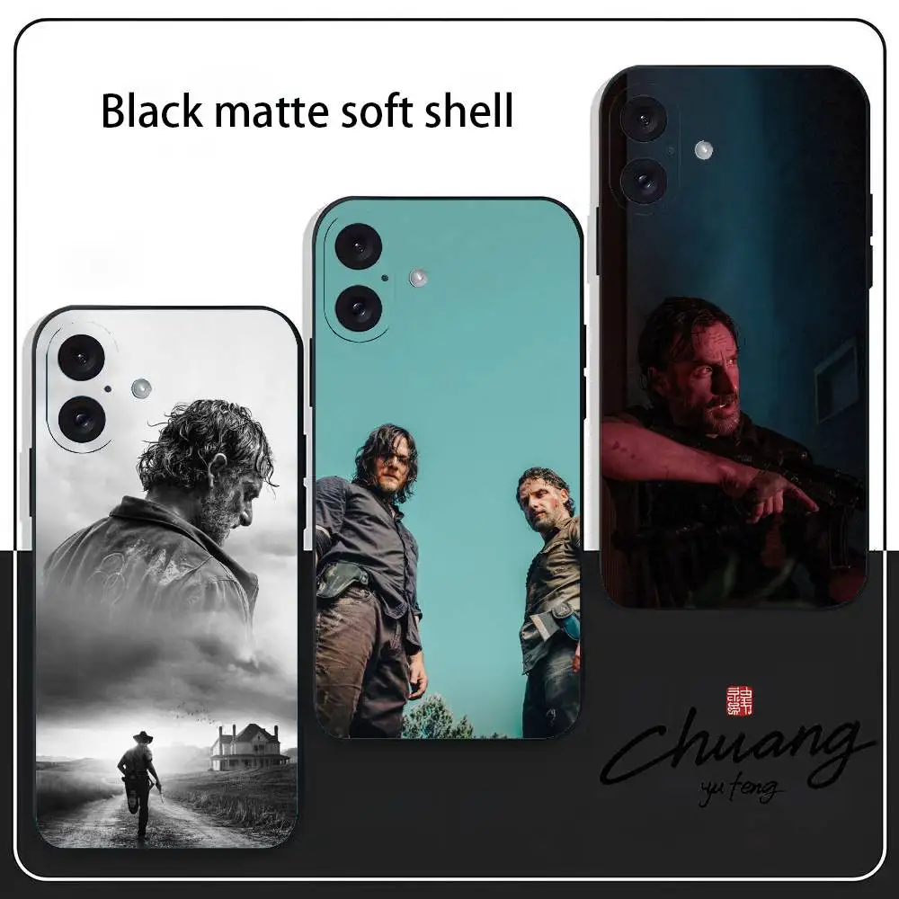 

TWD T-The Walking Dead Phone Case Stylish Black Matte TPU Case For 11-16. Anti-slip And Wear-resistant