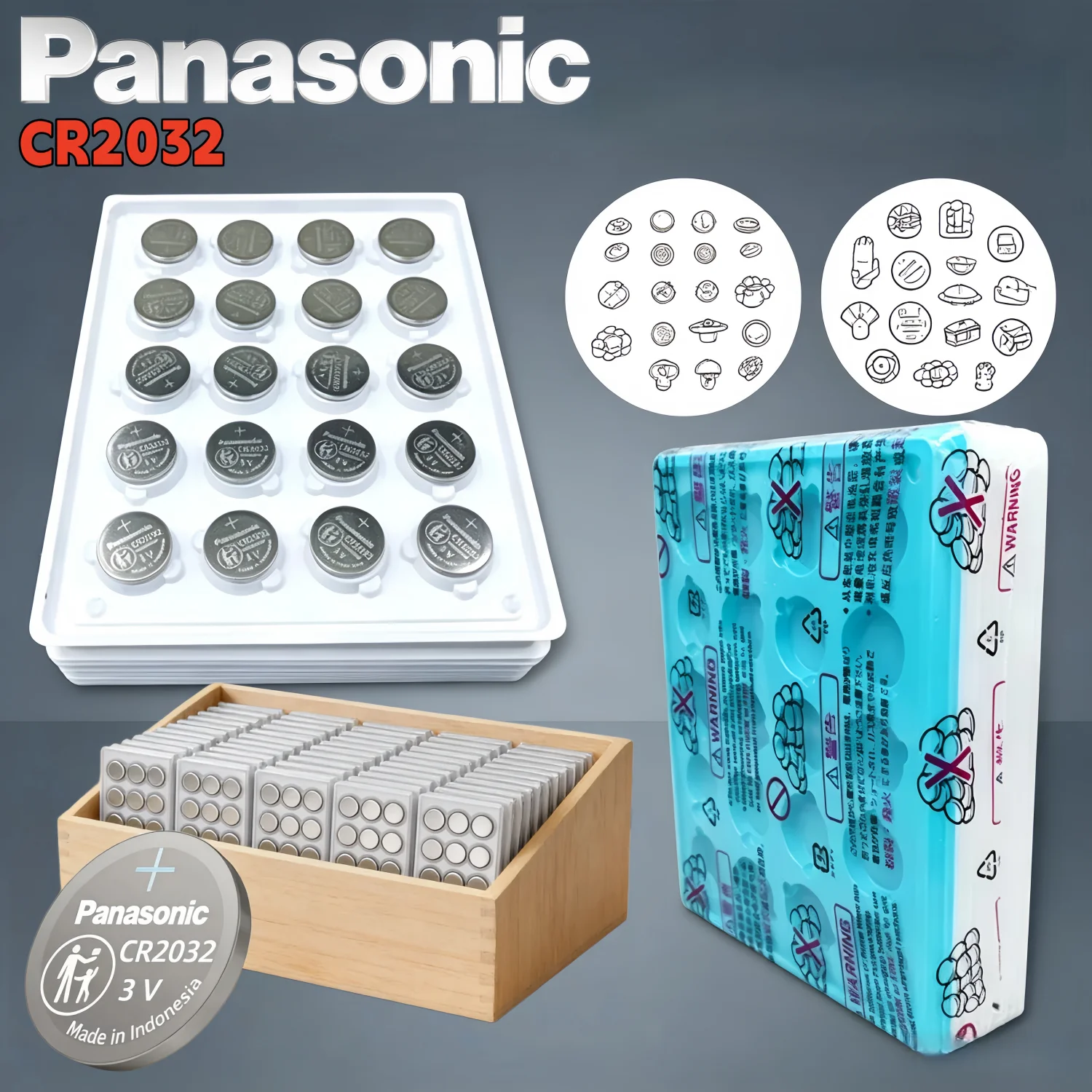 

Panasonic CR2032 CR 2032 3V Lithium Coin Cell Battery Button Batteries for Car Key Clock Remote Watch Motherboard Electronics