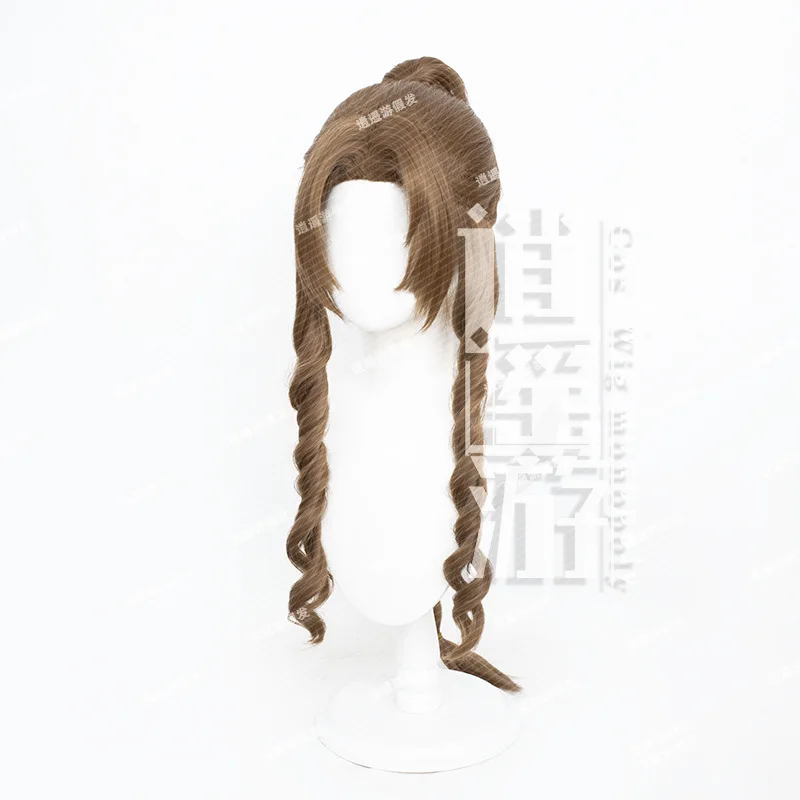ファイナルファンタジー VII エアリス コスプレウィッグ ふわふわ前髪 タイガークリップ ポニーテール ハロウィンギフト
