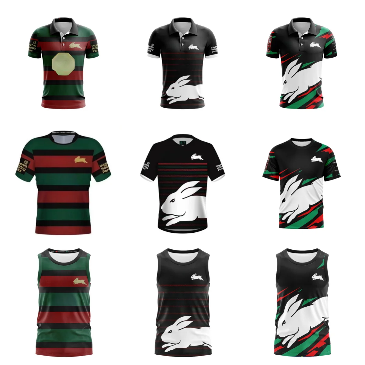 2024 South Sydney Rabbitohs POLO SHIRT Home / Away / Training Rugby Jersey - Men's Size:S-5XL