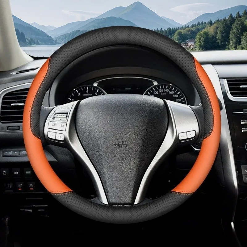 Leather Car Steering Wheel Cover for NISSAN Sentra Altima Qashqai X-Trail Pulsar Versa Livina NISSAN Accessories Steering Covers