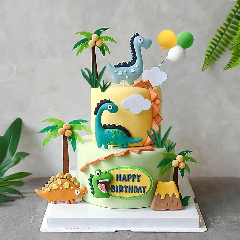 Jurassic Dinosaurier-Kuchenaufsatz, Tyrannosaurus Rex, Triceratops, Flugsaurier für Kinder, alles Gute zum Geburtstag, Party-Dekoration, Babyparty-Dekoration – Detail 33