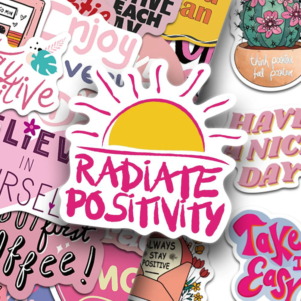 10/30/50pcs Pink Inspirational Phrase Stickers Cute Motivational Decals DIY Helmet Laptop Guitar Aesthetic Graffiti Sticker Pack