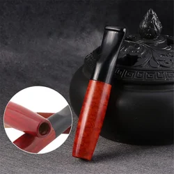 Portable Wooden Cigarette Holder Filter Removable Solid Wood Pipe Clean Mouthpiece 9mm Replaceable Filter Element Cigarette Pipe