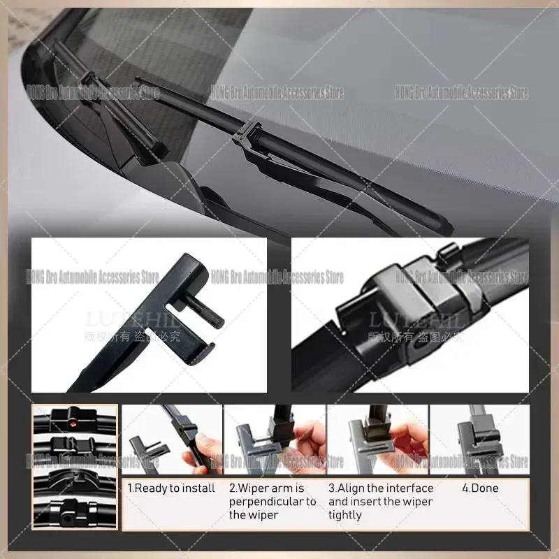 For Mercedes Benz C Class W204 2009 2010 2011 2012 Front Windshield Wiper Blades Windscreen Window Washer Brush 24 Inch Pair