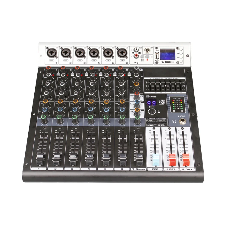 Xtuga GBR-8 Professional Digital Mixing Console Music Equipment Studio Recordio Dj Mixer Audio Sound