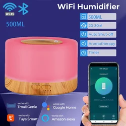 Tuya Smart Humidifier with Colorgul LED Light WiFi Aroma Diffuser Timer Wireless Control Work with Alexa Google Home Compatible