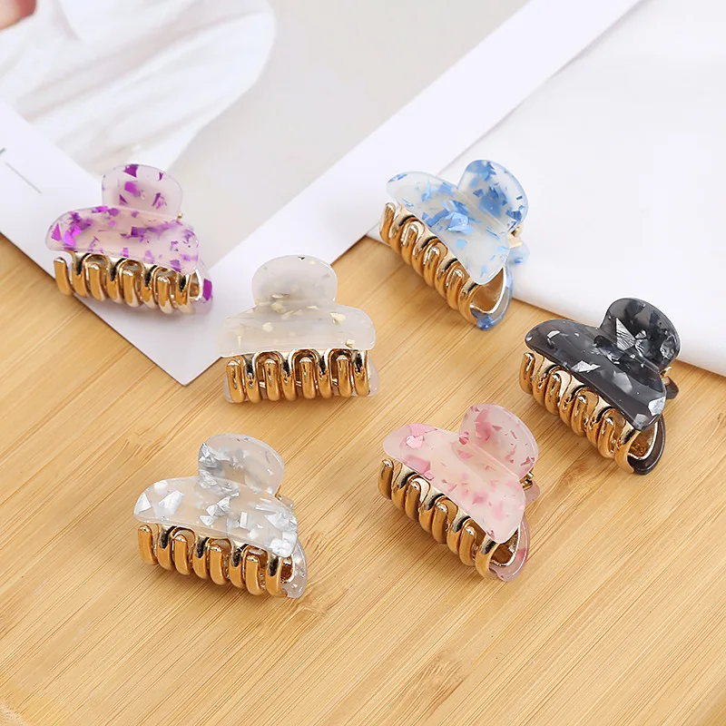 Korean Fashion Small Acrylic Hair Clip Women\'s Sequined Semi Transparent Bangs Hair Clip Hairs Clips Hair Jewelry