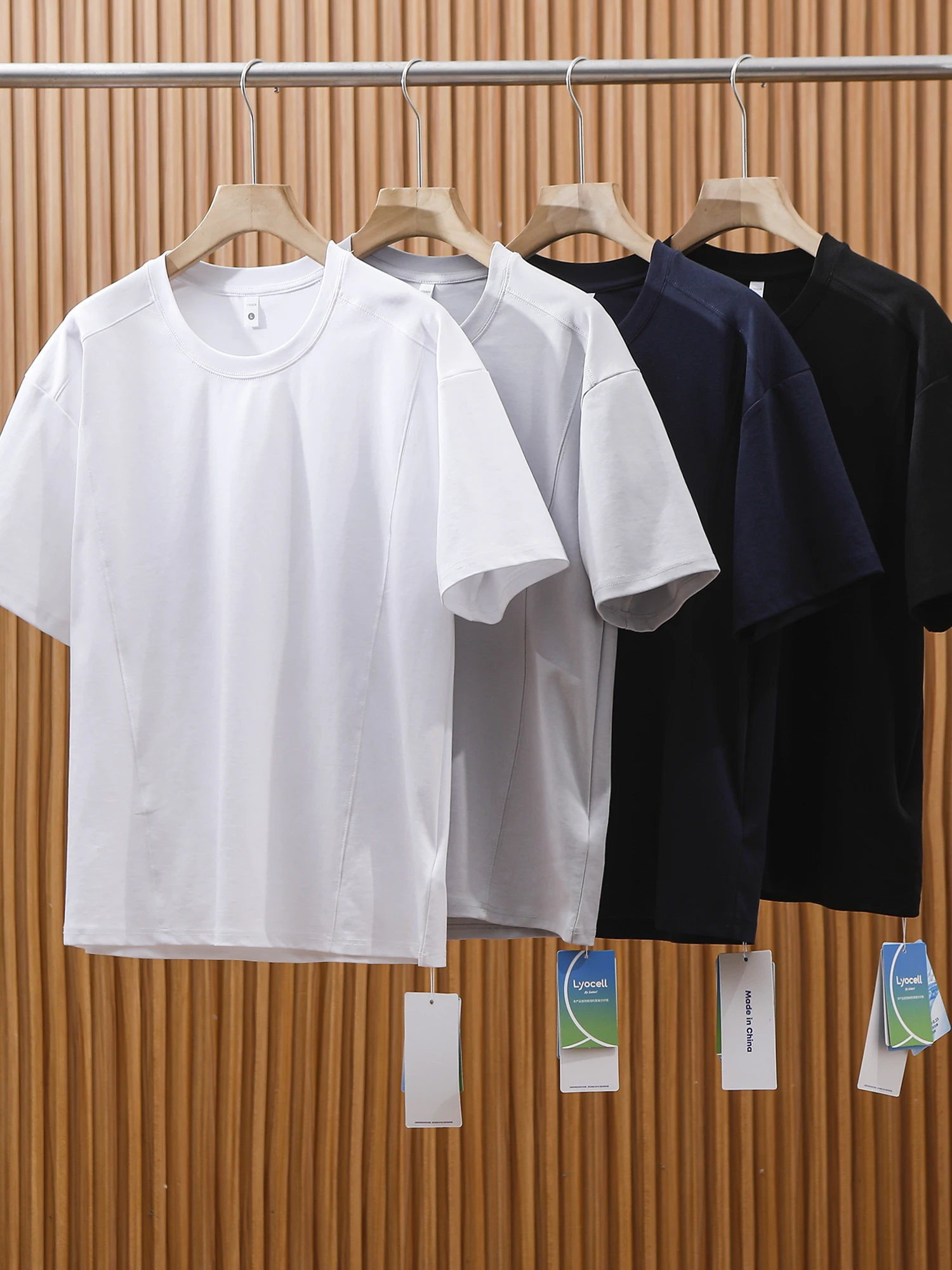 Comfortable round Neck Short Sleeve T-Shirt Men's Casual Fashion Urban Style UV Protection Built-In Coolness Lenzing Series