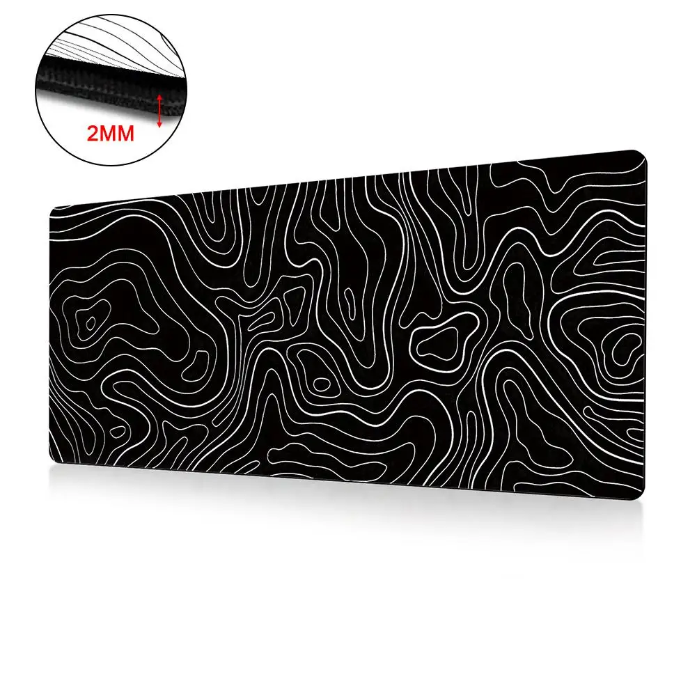 Tapis de souris topographique 2/3mm, ondulation abstraite, surjeté, pour jeu, bureau, accessoires, Table de bureau, clavier, ordinateur J3K0