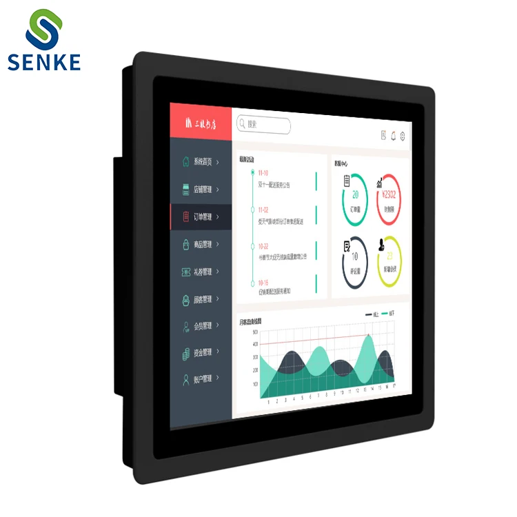 Water Proof HMI 17 Inch Intel I3 N2840 64G Ssd Pfsense All In One Touch Screen Pc Industrial Panel Computer Tablet