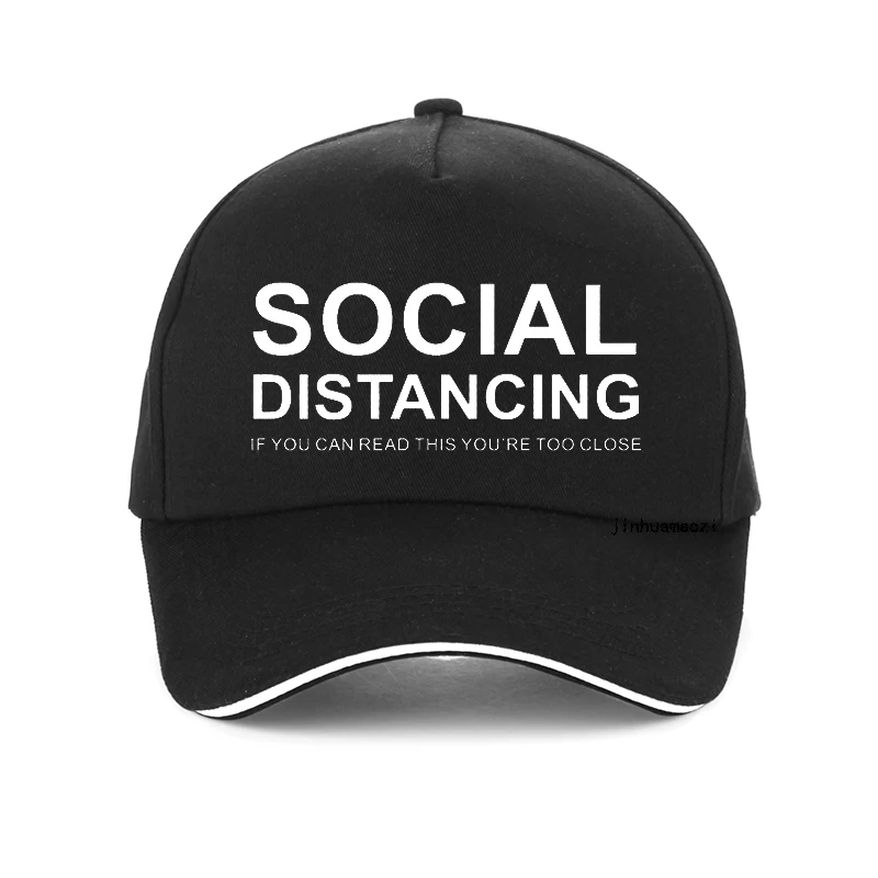 

SOCIAL DISTANCING IF YOU CAN READ THIS YOU'RE TOO CLOSE Letter Women Summer Baseball Cap adjustable snapback hat