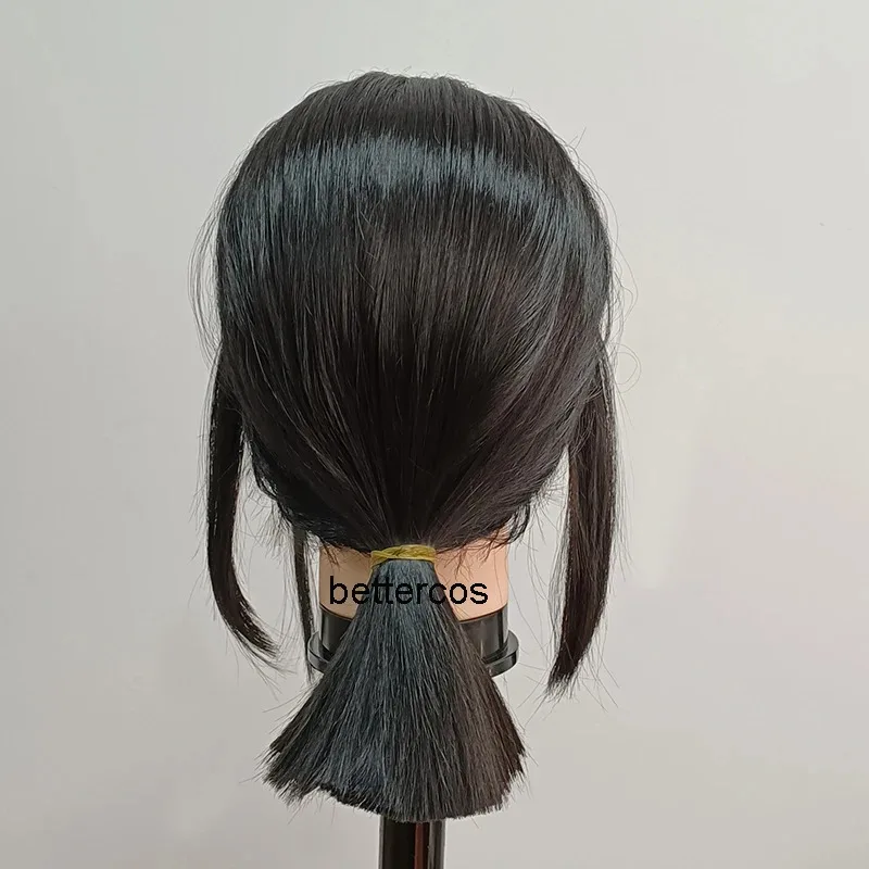 New Mori Ogai Cosplay Wig Customized Short Black Pigtail Heat Resistant Synthetic Hair Wigs + Wig Cap BVCFGCVC2025