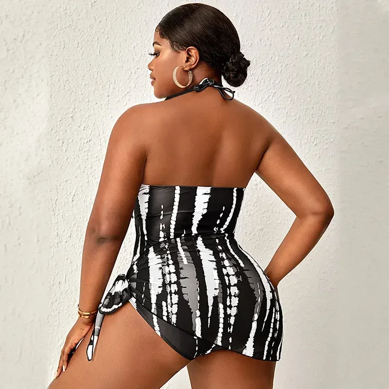 Luksusowy jednoczęściowy strój kąpielowy damski Tankini Print Plus Size Stroje kąpielowe Duże duże pulchne bikini Strój kąpielowy 2025 Mujer 4XL