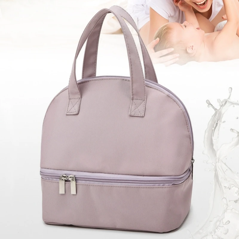 Fiambrera portátil con cremallera para mujer, bolsa de almuerzo con aislamiento térmico, impermeable, cómoda, fresca